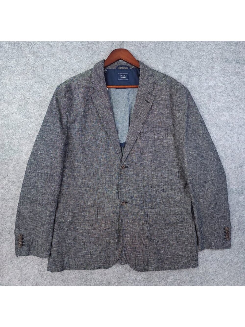 Jachs Mens Blazer XL NWT Gray Linen Cotton Sport Coat Two Button Half Lined